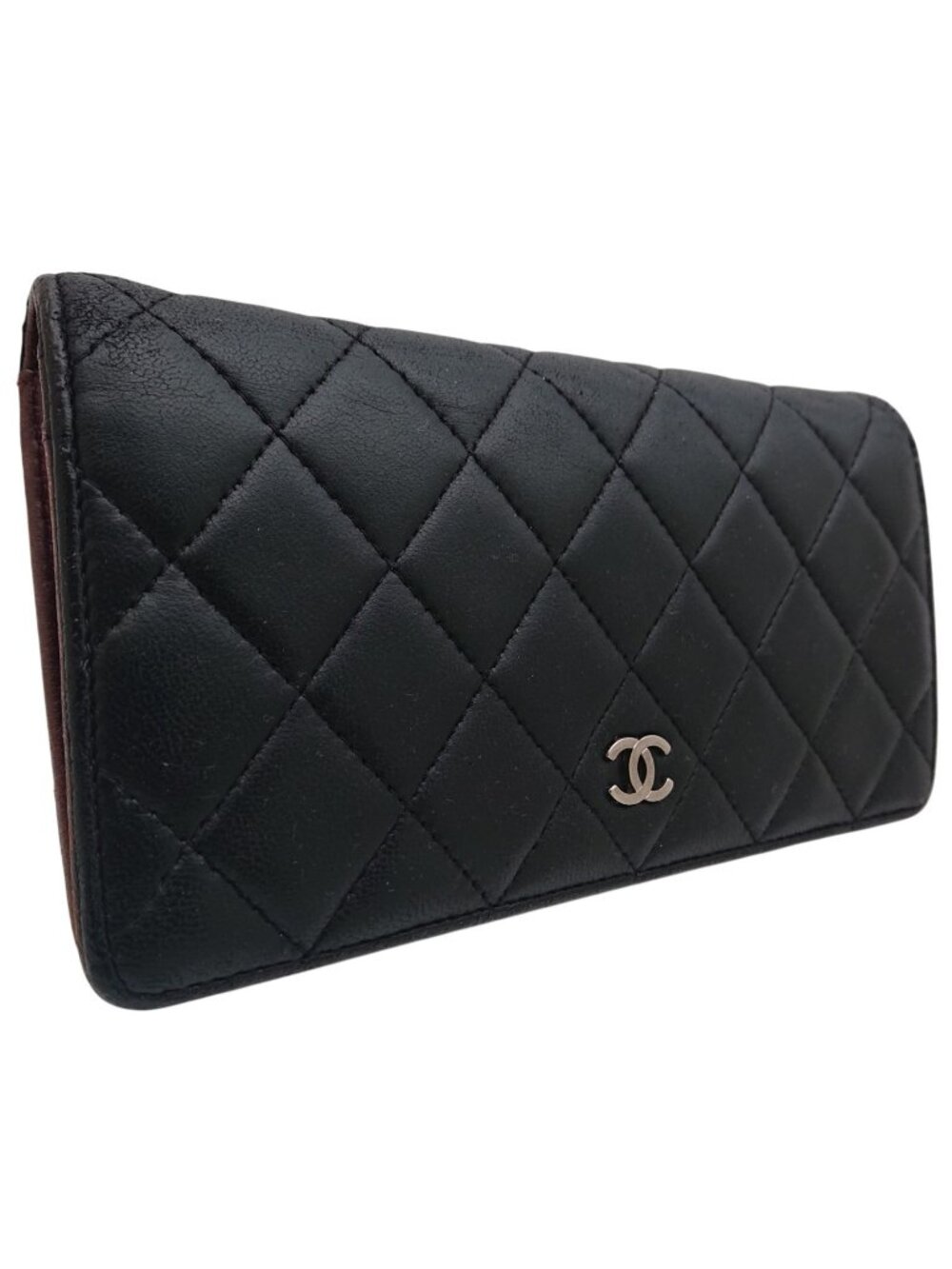 Chanel Quilted CC Logo Wallet Bifold Lambskin Black